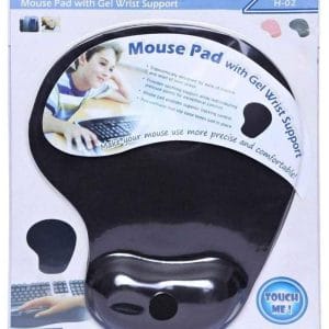 Tapis de souris ergonomique avec repose-poignet en gel – Noir