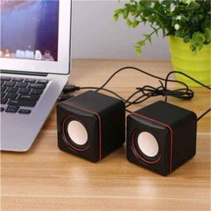 Mini Haut-Parleurs USB pour Ordinateur – Enceintes Stéréo Compactes avec Jack 3,5 mm