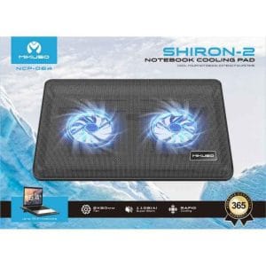 Refroidisseur pour Ordinateur Portable 2 Ventilateurs 80 mm avec LED Bleue – USB, Ultra Silencieux, Support Ergonomique