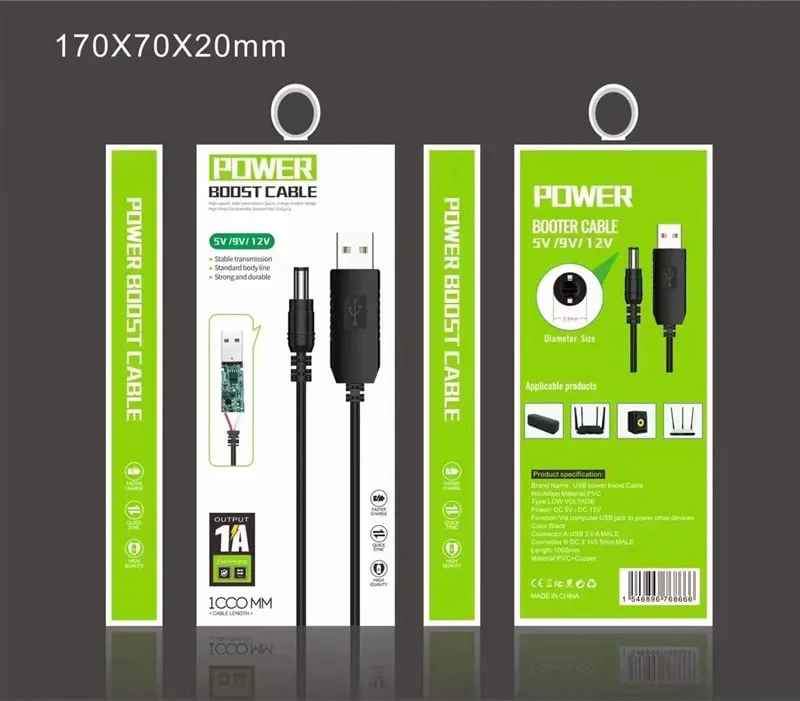 Câble Convertisseur d’Alimentation 5V vers 9V/12V – USB vers DC Jack