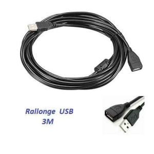 Rallonge USB 2.0 – 3 Mètres – Câble d’Extension USB A Mâle vers Femelle
