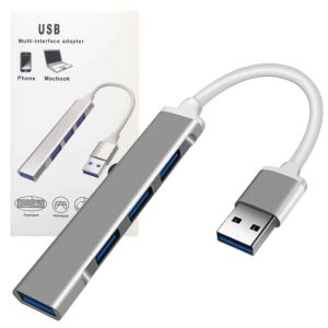 Hub USB 3.0 4 Ports en Aluminium – Ultra-Rapide et Élégant