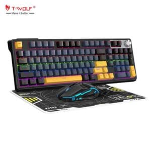 T-WOLF TF780 – Combo Gaming Clavier, Souris et Tapis